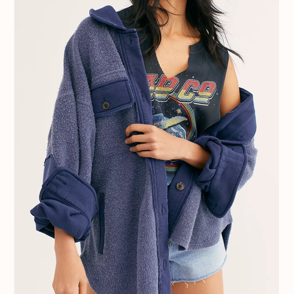 NWOT Free People Ruby Jacket, Indigo, Size L